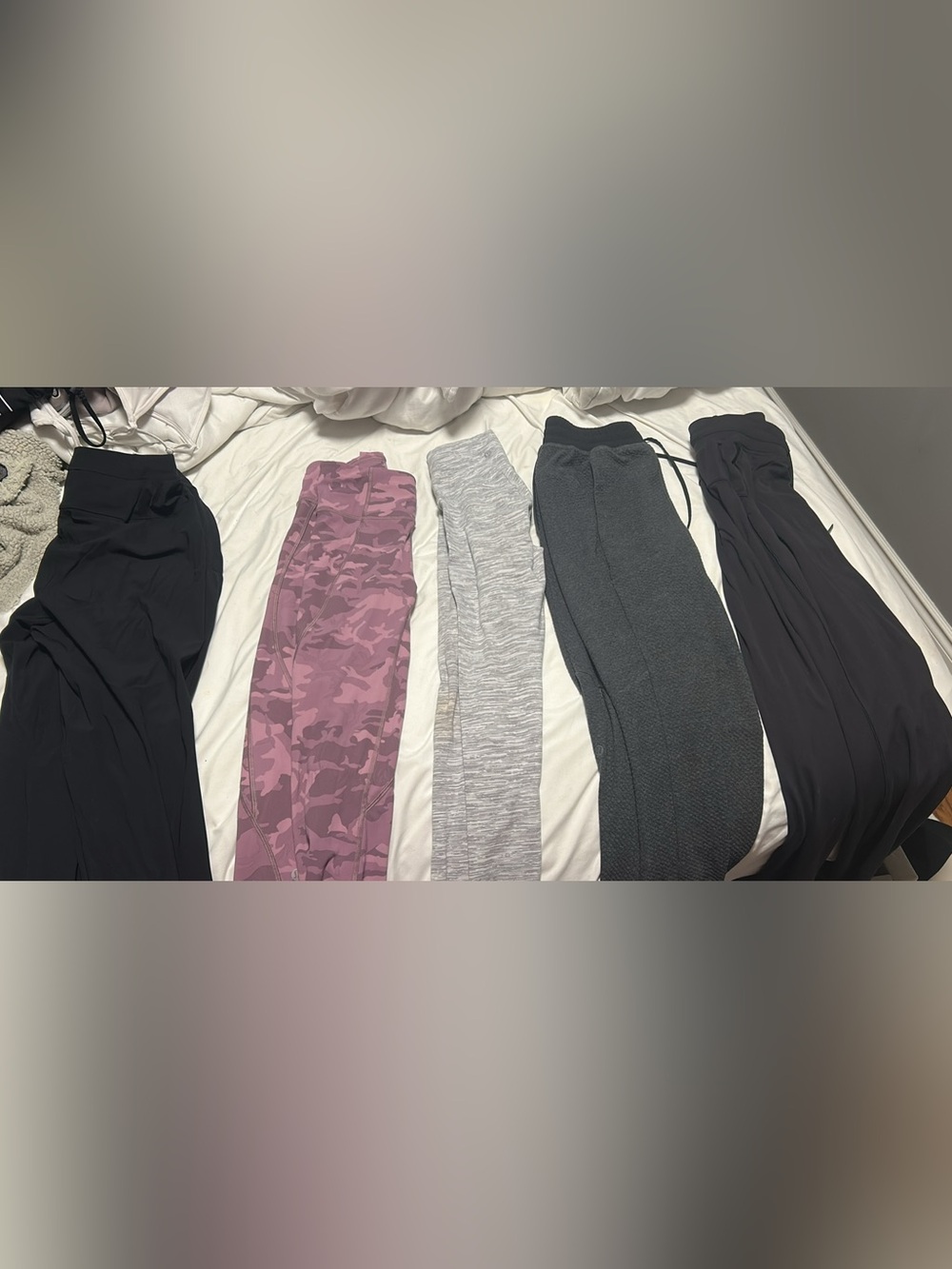 Three Women's Active Pants - Pink Camo, Light Gray, Dark Charcoal